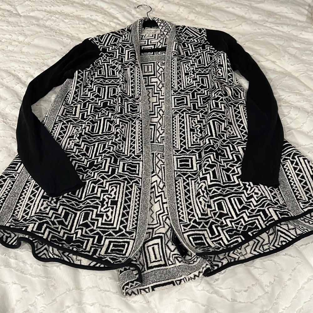 Black & White Open Cardigan